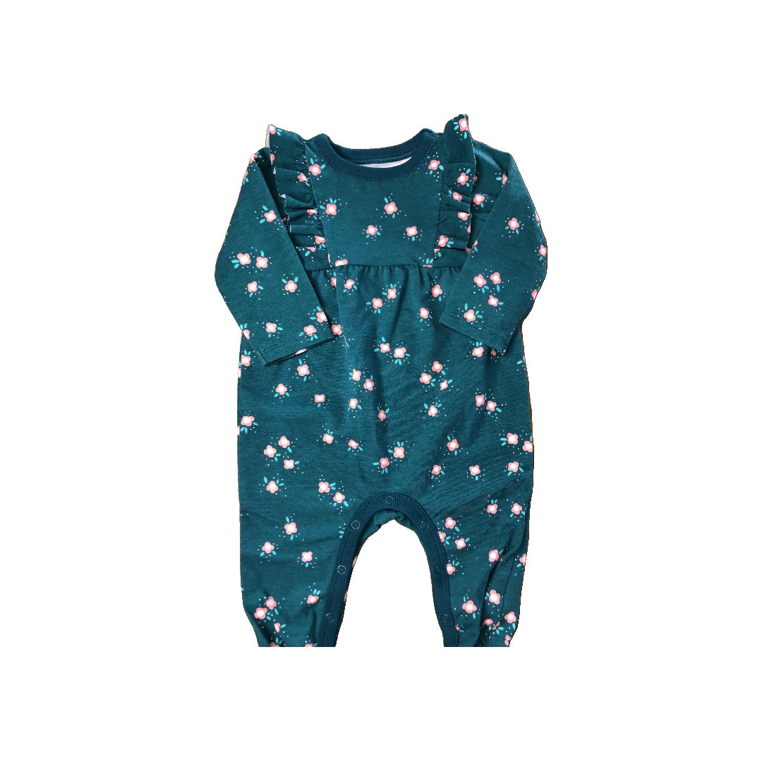 Cat & Jack Girls light green | Pink floral Long Sleeve Outfit Size: 3-6 months light green | Pink floral