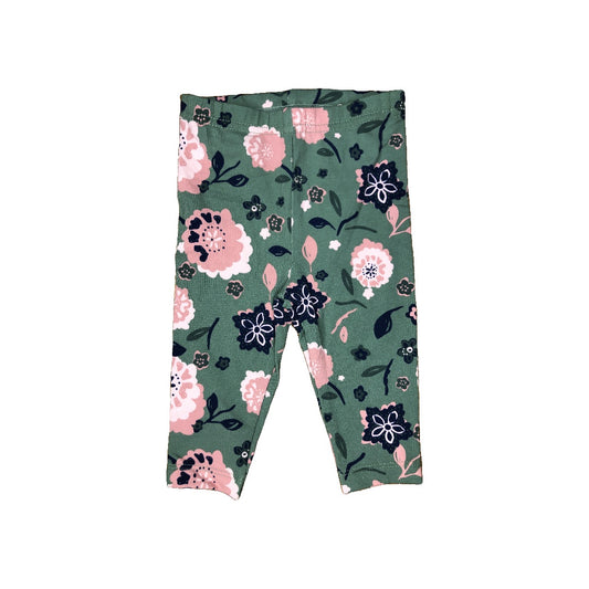 Carters Girls light green | Pink floral Pants Size: 3-6 months light green | Pink floral