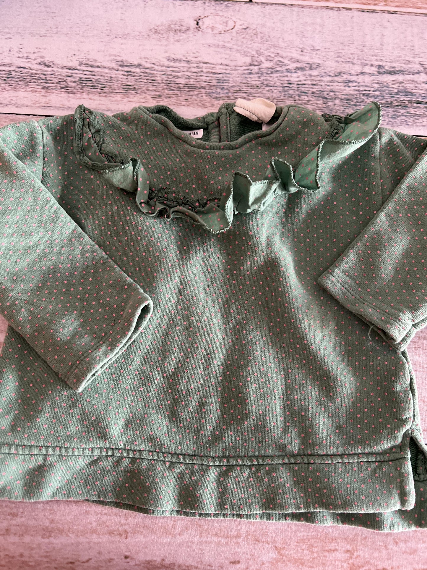 Zara Girls light green | pink Sweater Size: 6-9 months light green | pink