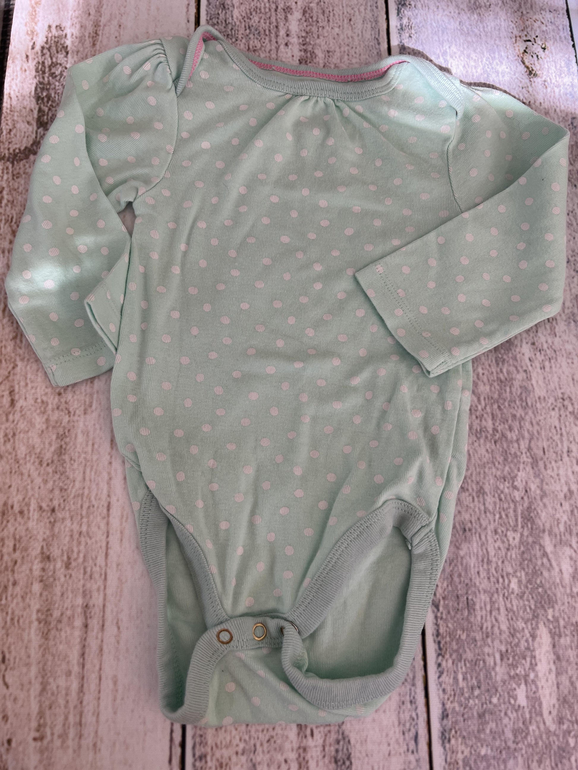 Cloud Island Girls light green | polka dot Long Sleeve Outfit Size: 6-9 months light green | polka dot