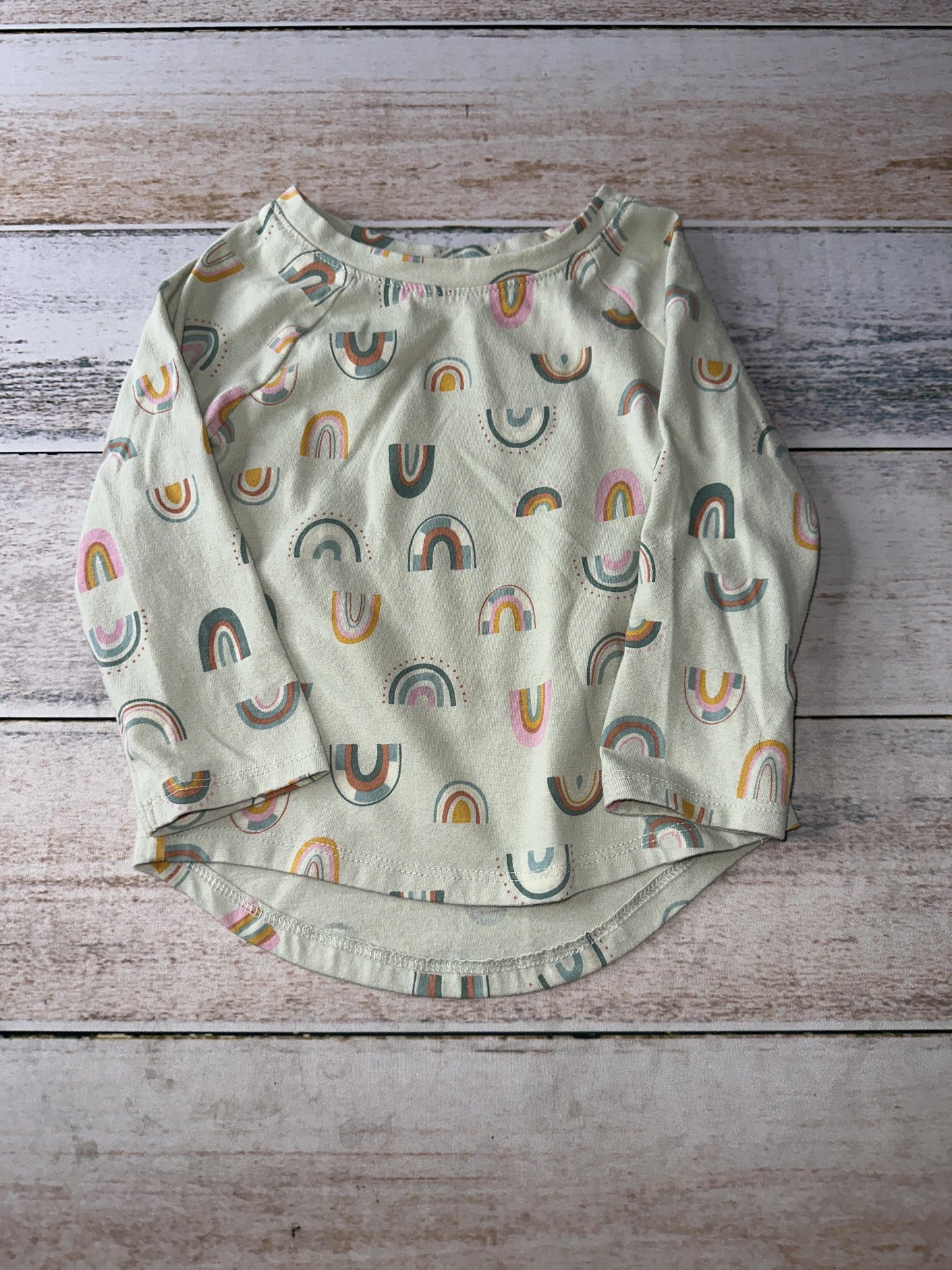 Cat & Jack Girls light green | Rainbow Long Sleeve T-Shirt Size: 18 months light green | Rainbow