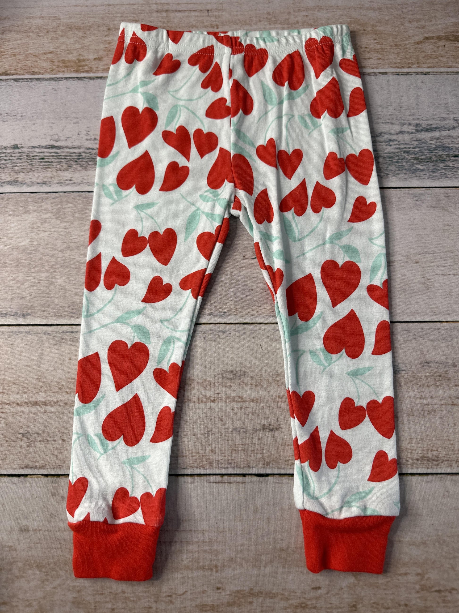 Carters Girls light green | Red | Hearts Pants Size: 24 months light green | Red | Hearts