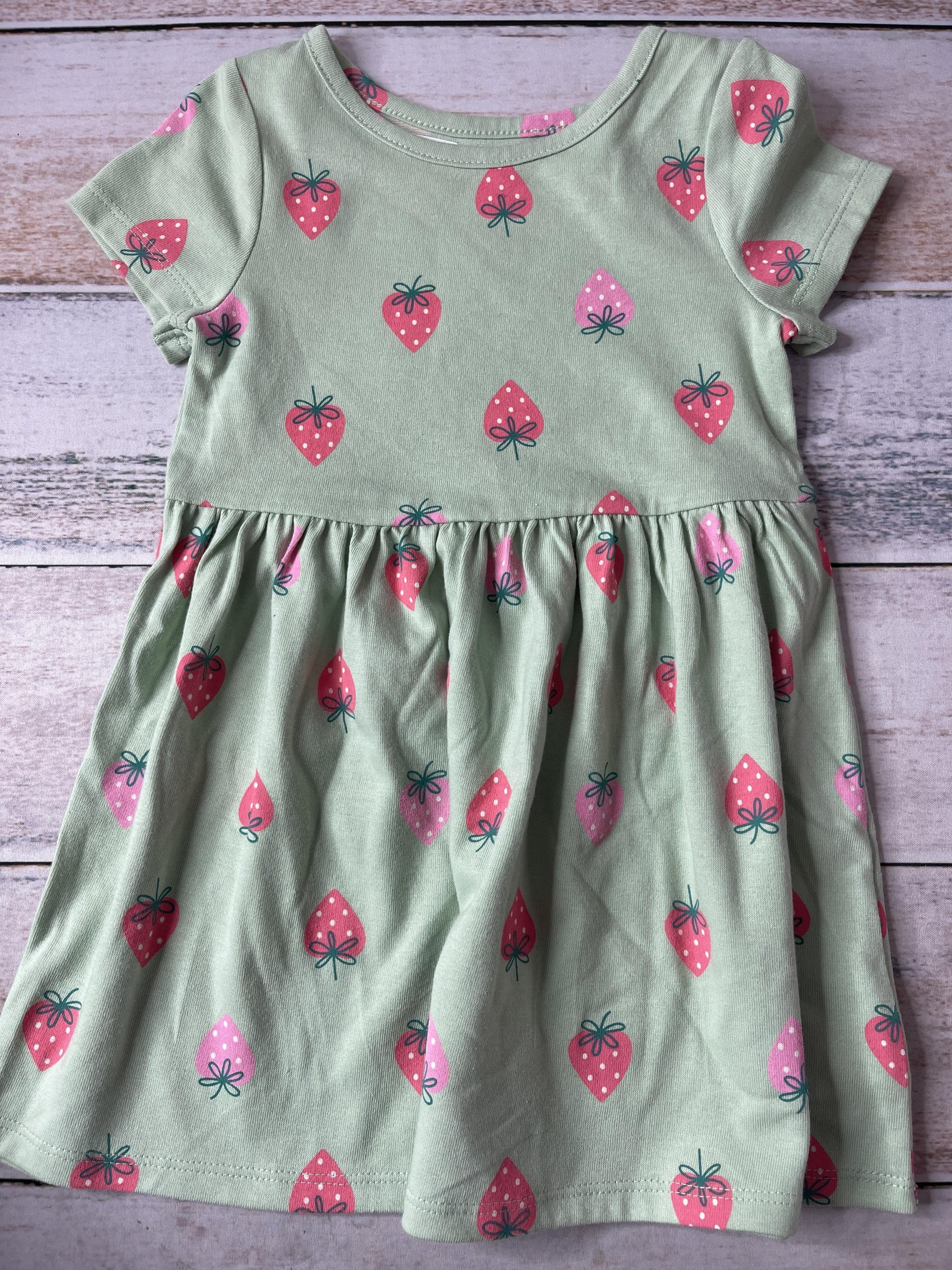 Cat & Jack Girls light green | Red Dress Size: 2T light green | Red