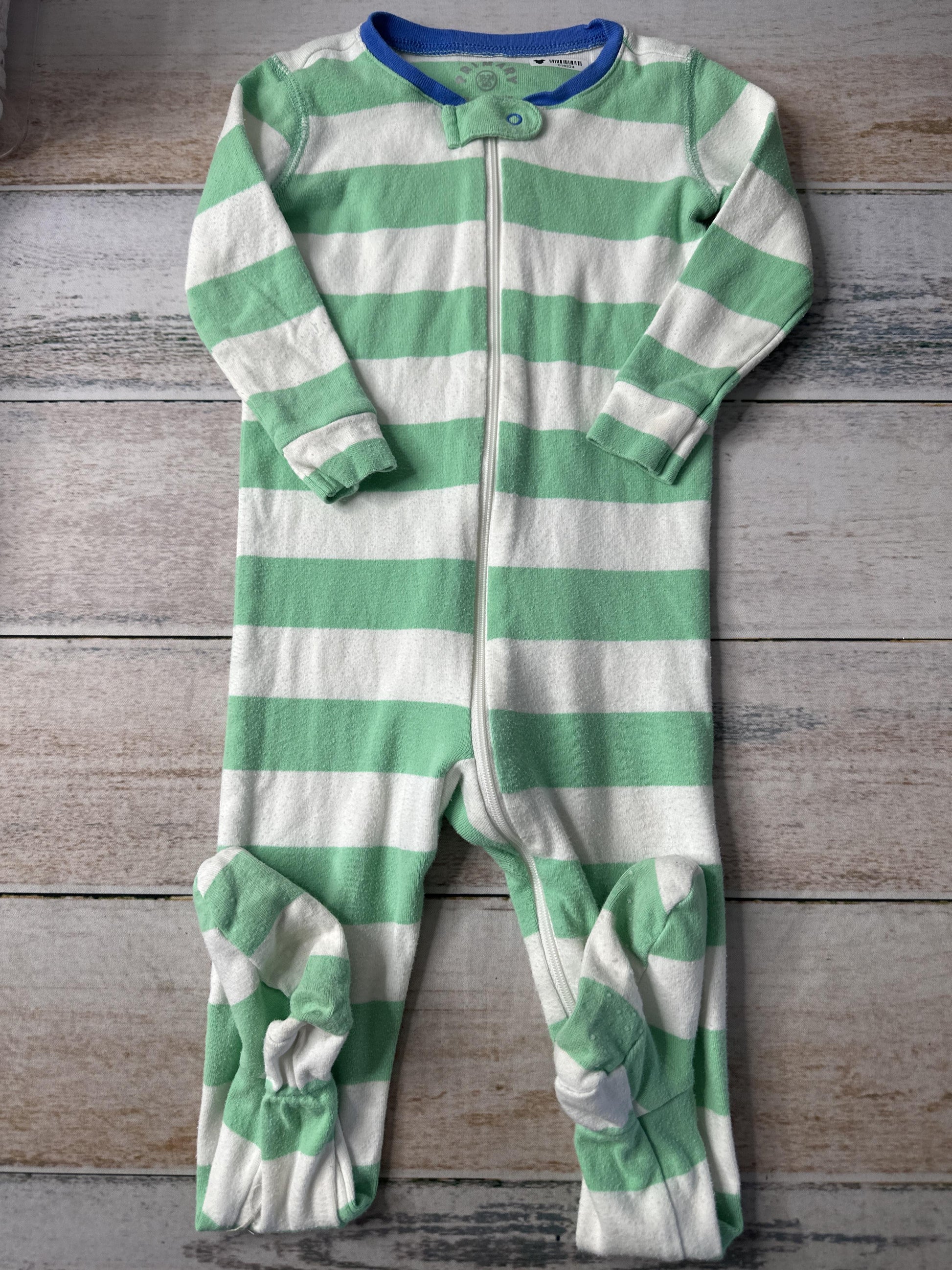 Primary Unisex light green | Stripe | White Pajamas Size: 18-24 months light green | Stripe | White
