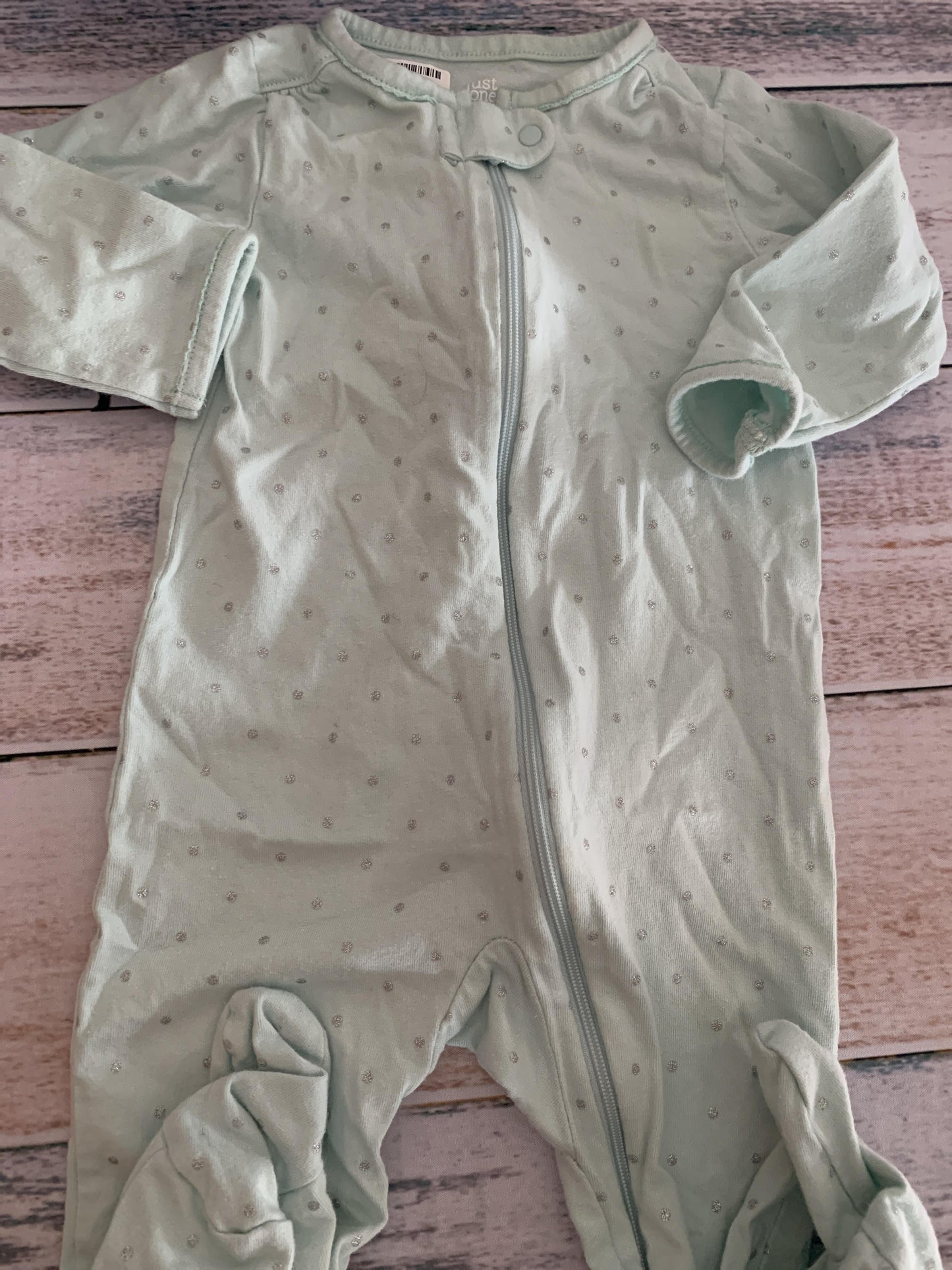 Carters Girls light green | Turquoise | polka dot Pajamas Size: 6-9 months light green | Turquoise | polka dot