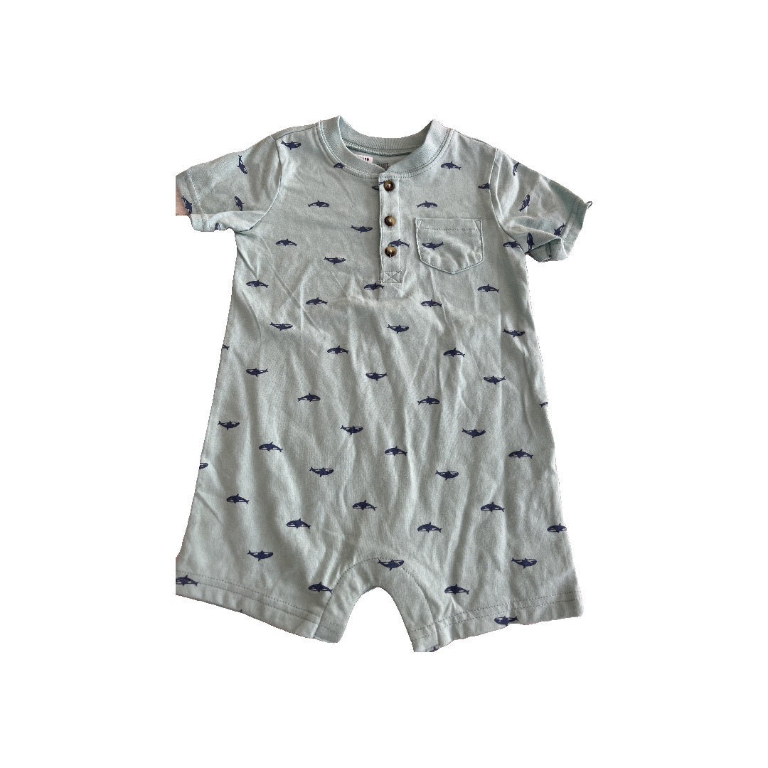 Just Born Boys light green | whales Romper Size: 18 months light green | whales