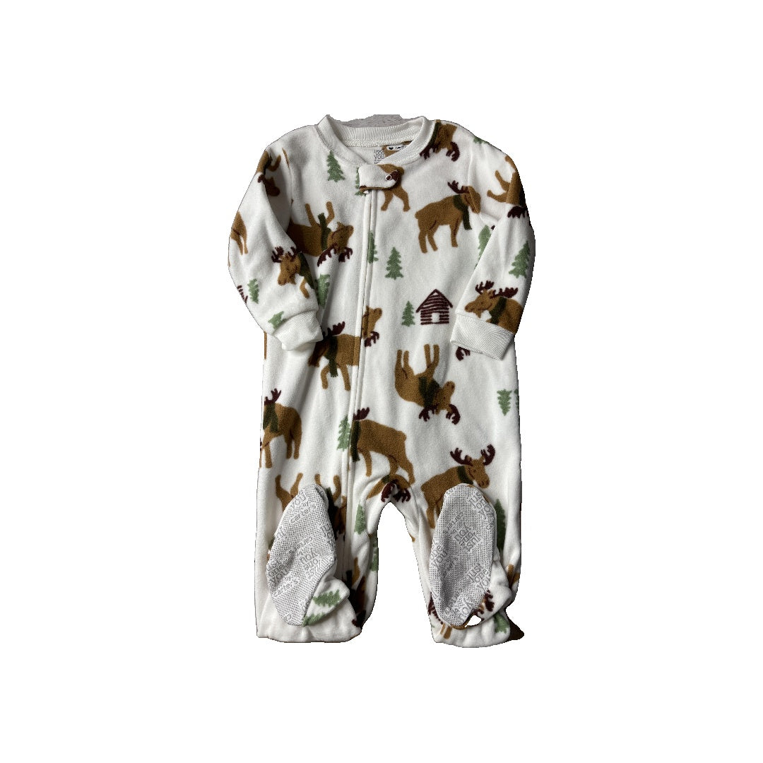 Carters Unisex light green | White | animals Pajamas Size: 18 months light green | White | animals