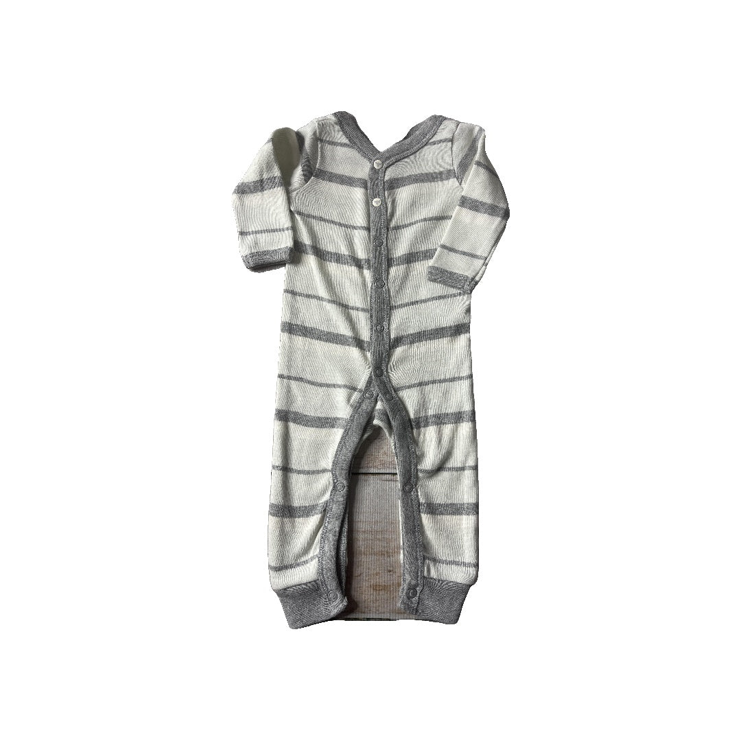 Burt's Bees Unisex light green | White | Grey | Stripe Long Sleeve Outfit Size: Preemie light green | White | Grey | Stripe
