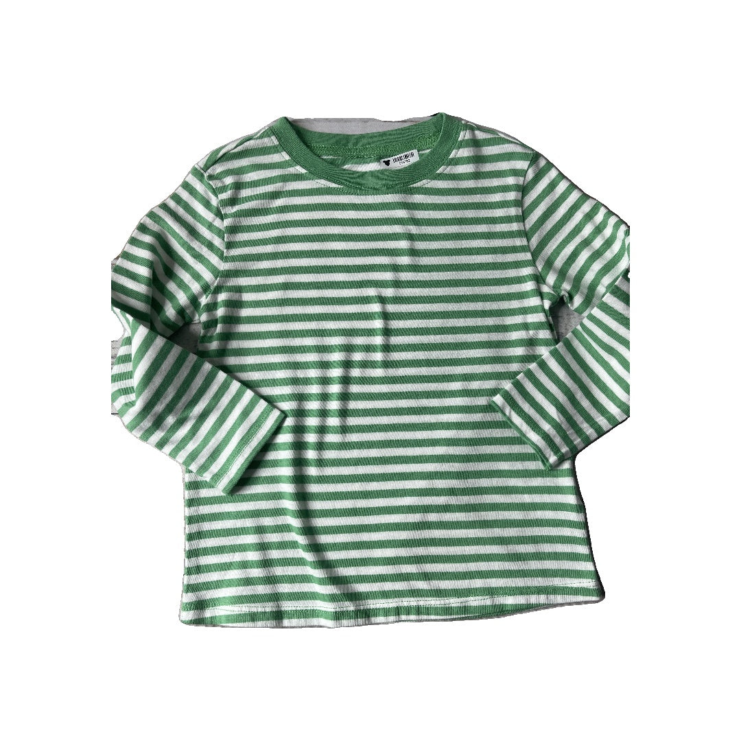 Mighty Goods Unisex light green | White | Stripe Long Sleeve T-Shirt Size: 18-24 months light green | White | Stripe
