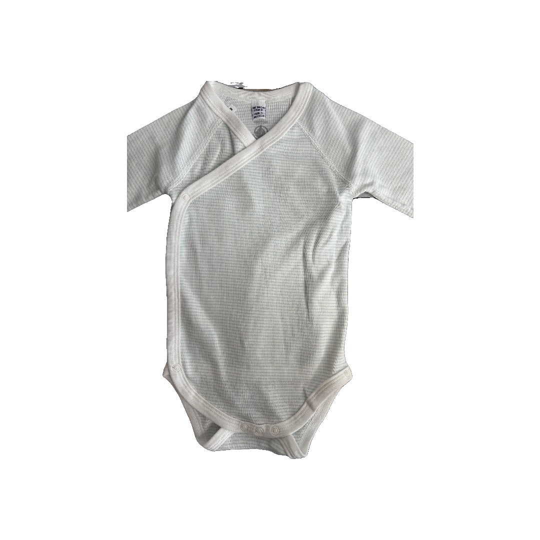 Petit Bateau Unisex light green | White | Stripe Onesie Size: 12 months light green | White | Stripe