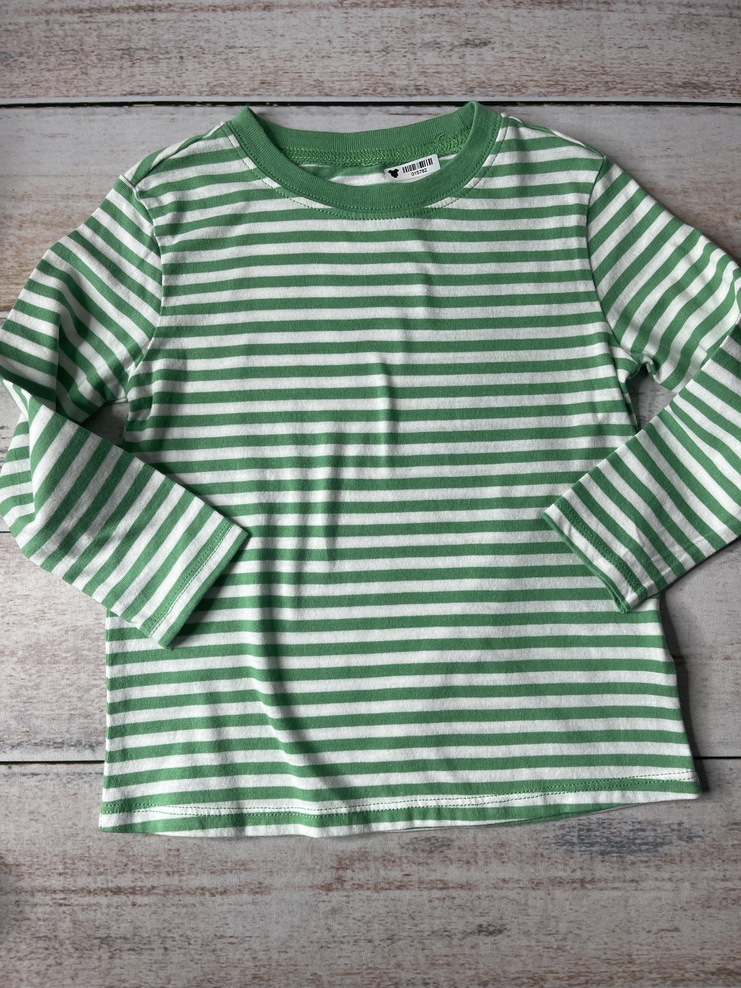 Mighty Goods Unisex light green | White | Stripe Long Sleeve T-Shirt Size: 18-24 months light green | White | Stripe