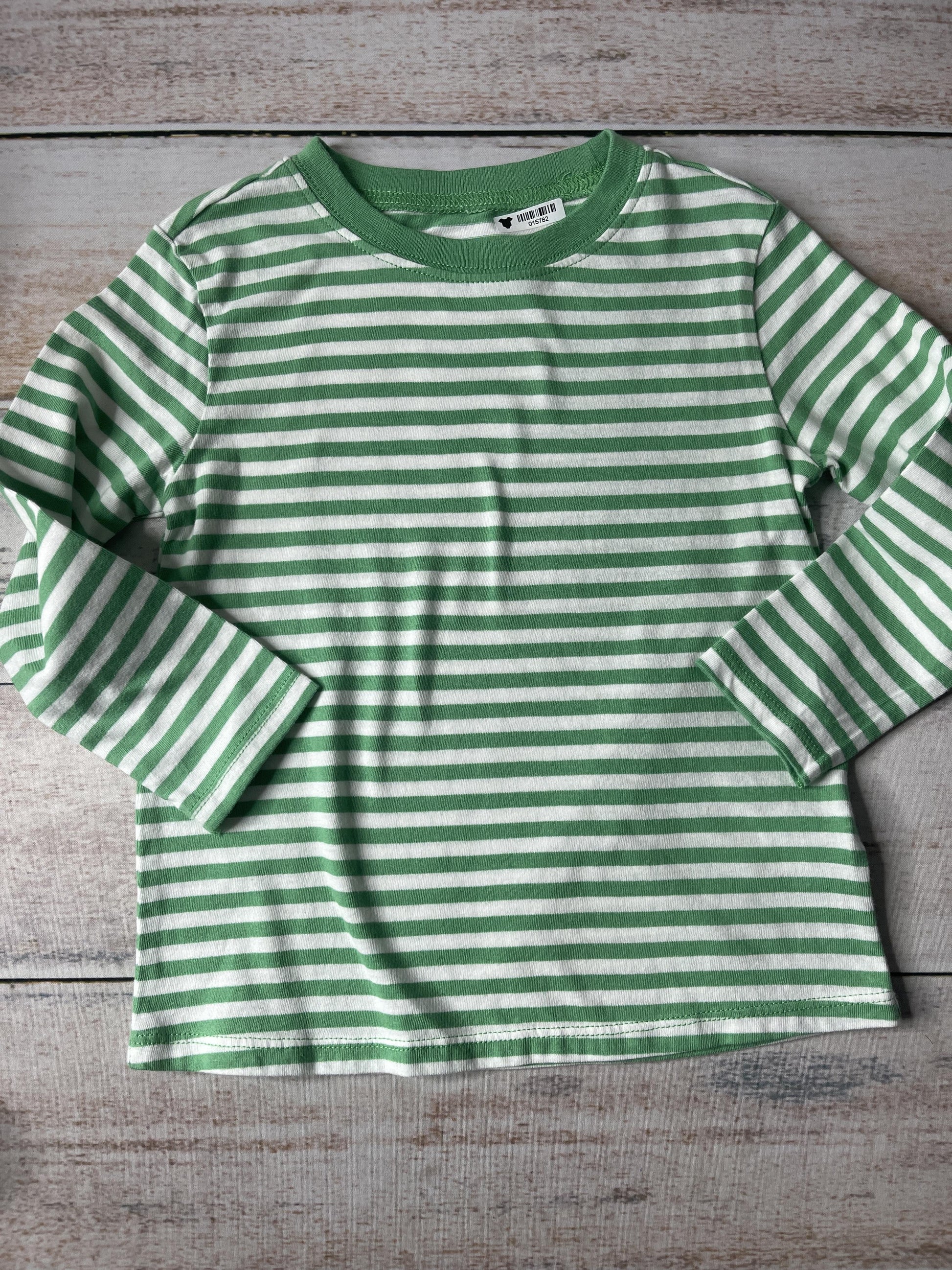 Mighty Goods Unisex light green | White | Stripe Long Sleeve T-Shirt Size: 18-24 months light green | White | Stripe