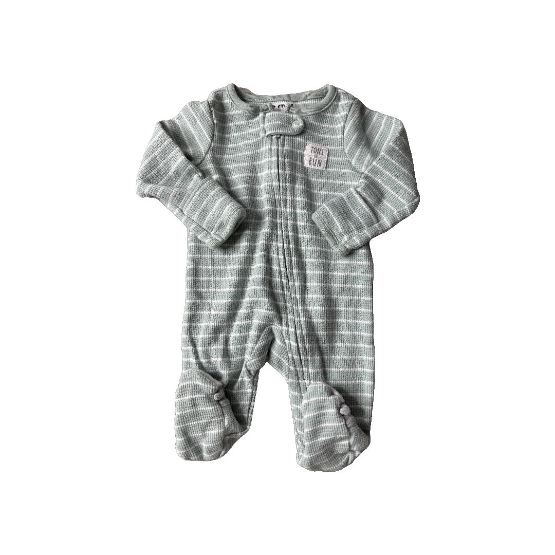 Carters Unisex light green | White | Striped Pajamas Size: Newborn light green | White | Striped