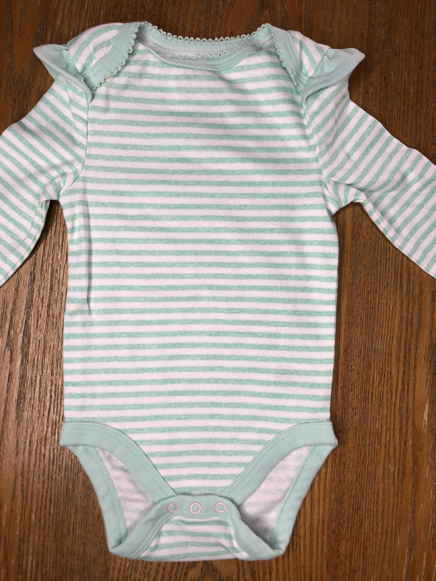 Cloud Island Girls light green | White | Striped Onesie Size: 6-9 months light green | White | Striped