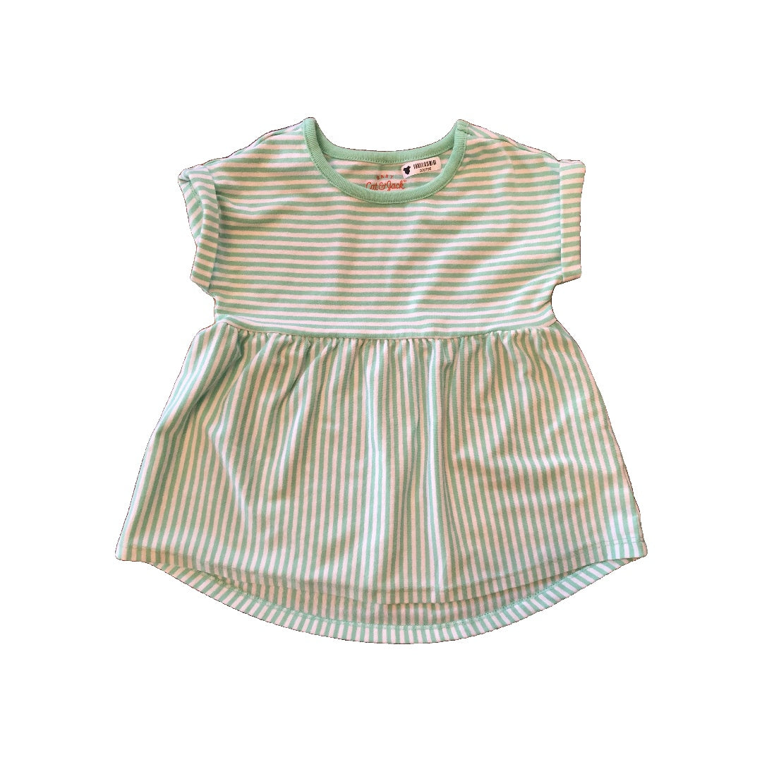 Cat & Jack Girls light green | White | Striped T-Shirt Size: 18 months light green | White | Striped