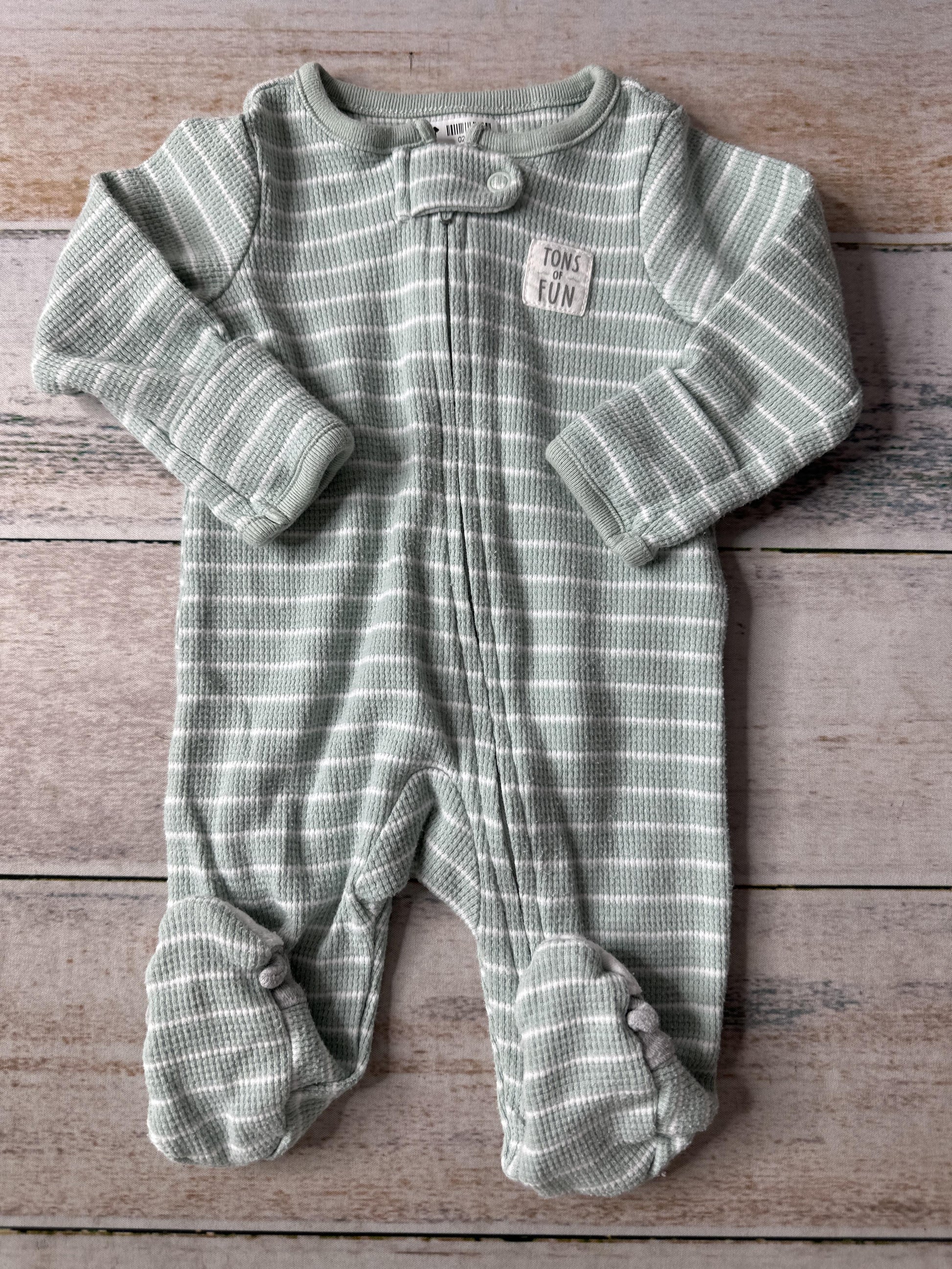 Carters Unisex light green | White | Striped Pajamas Size: Newborn light green | White | Striped