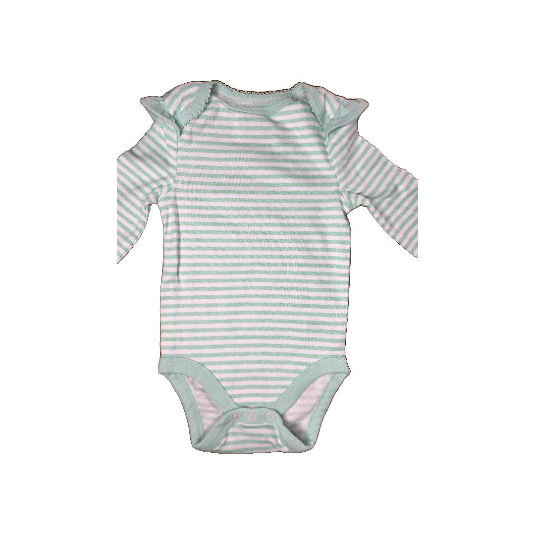 Cloud Island Girls light green | White | Striped Onesie Size: 6-9 months light green | White | Striped