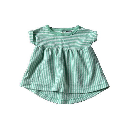 Cat & Jack Girls light green | White | Striped T-Shirt Size: Newborn light green | White | Striped