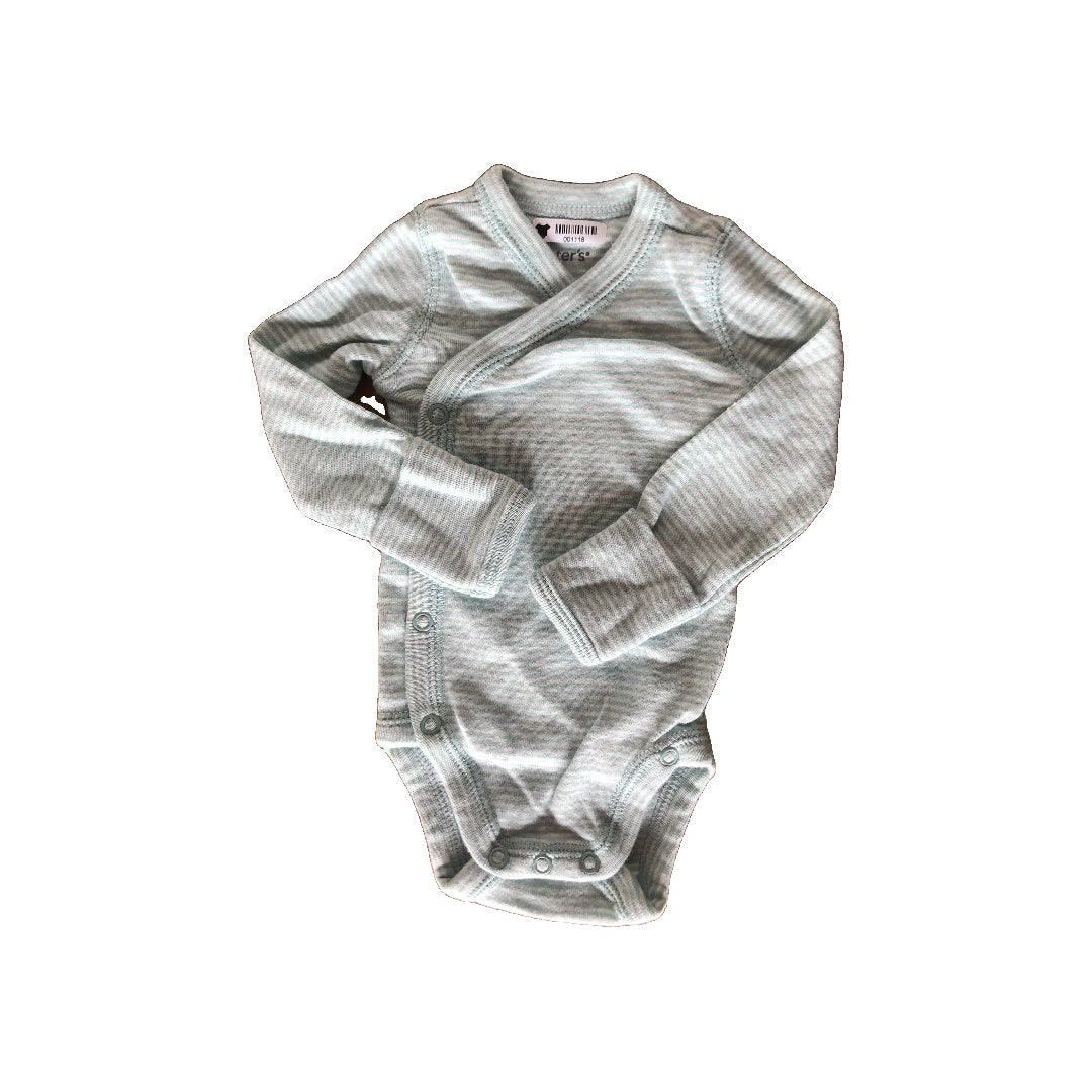 Carters Boys light green | White | Striped Onesie Size: Newborn light green | White | Striped