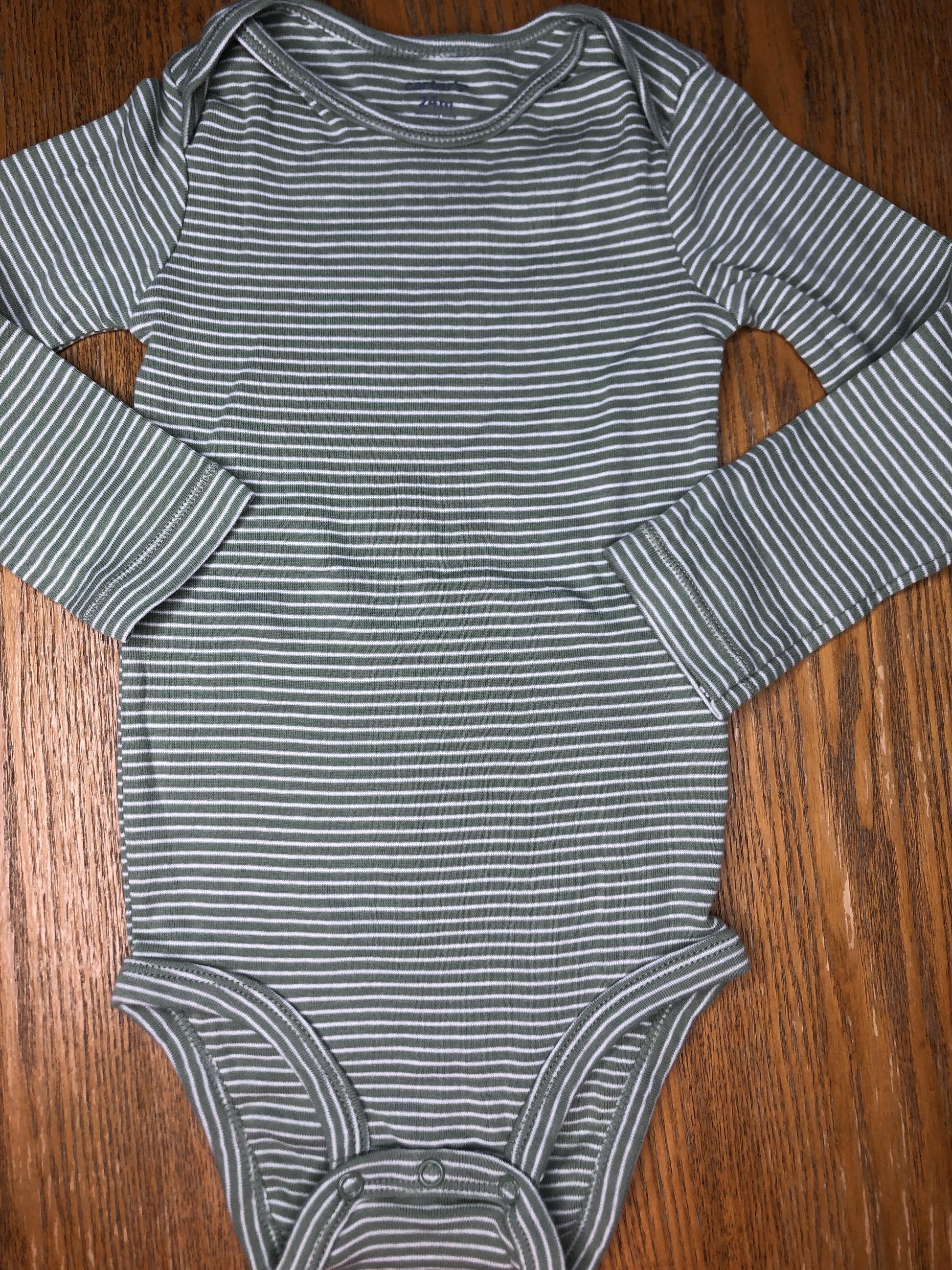 Carters Unisex light green | White | Striped Onesie Size: 24 months light green | White | Striped