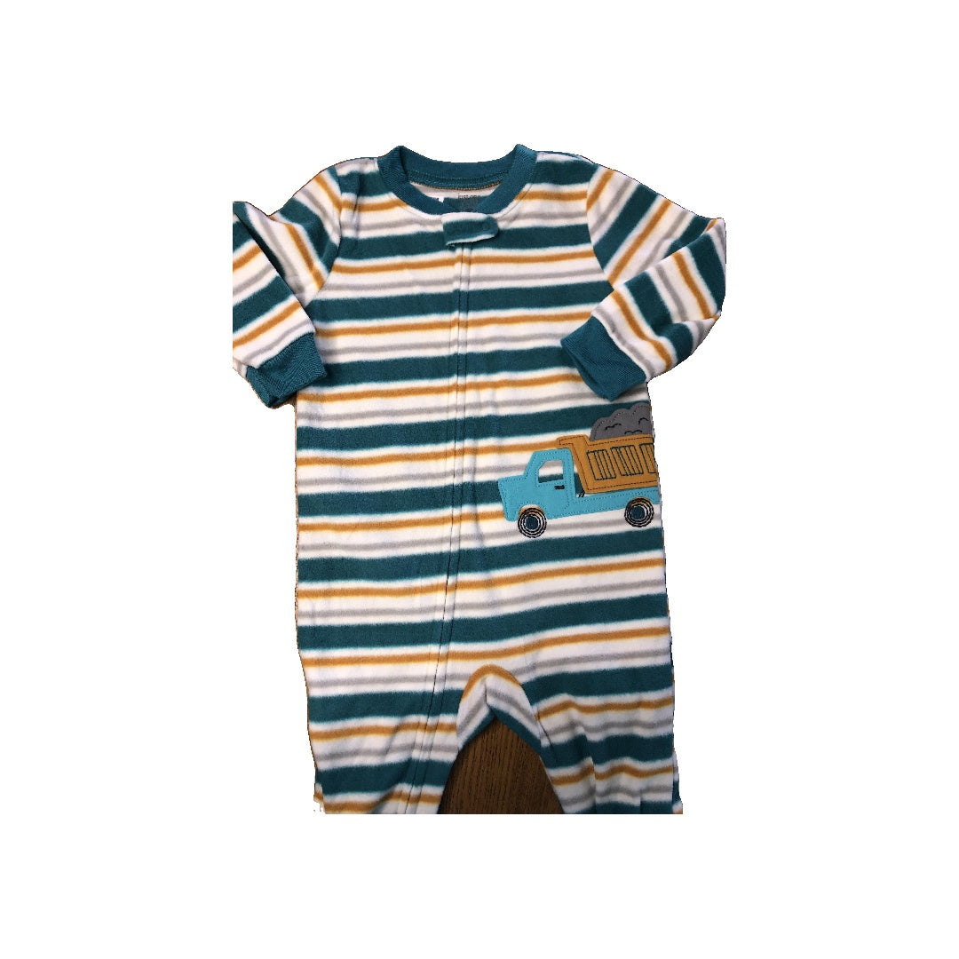 Carters Unisex light green | White | Yellow | Striped Pajamas Size: 18 months light green | White | Yellow | Striped