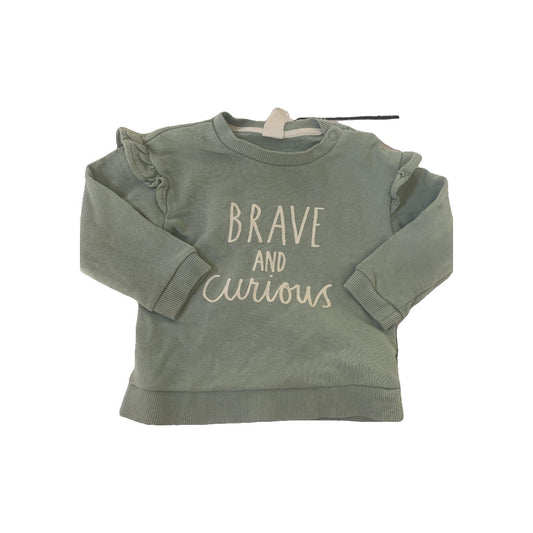 H&M Girls light green | White Sweater Size: 6-12 months light green | White