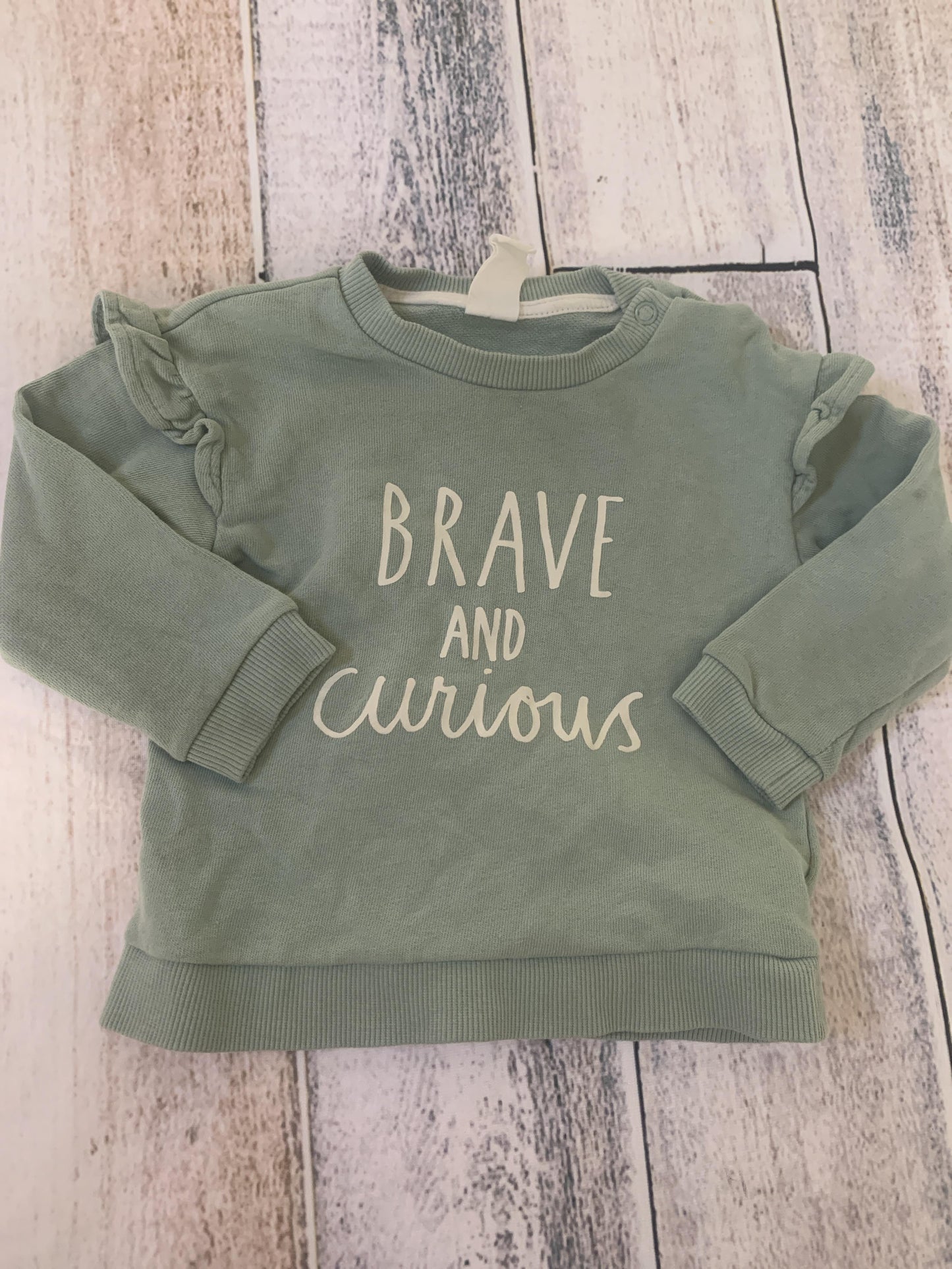 H&M Girls light green | White Sweater Size: 6-12 months light green | White