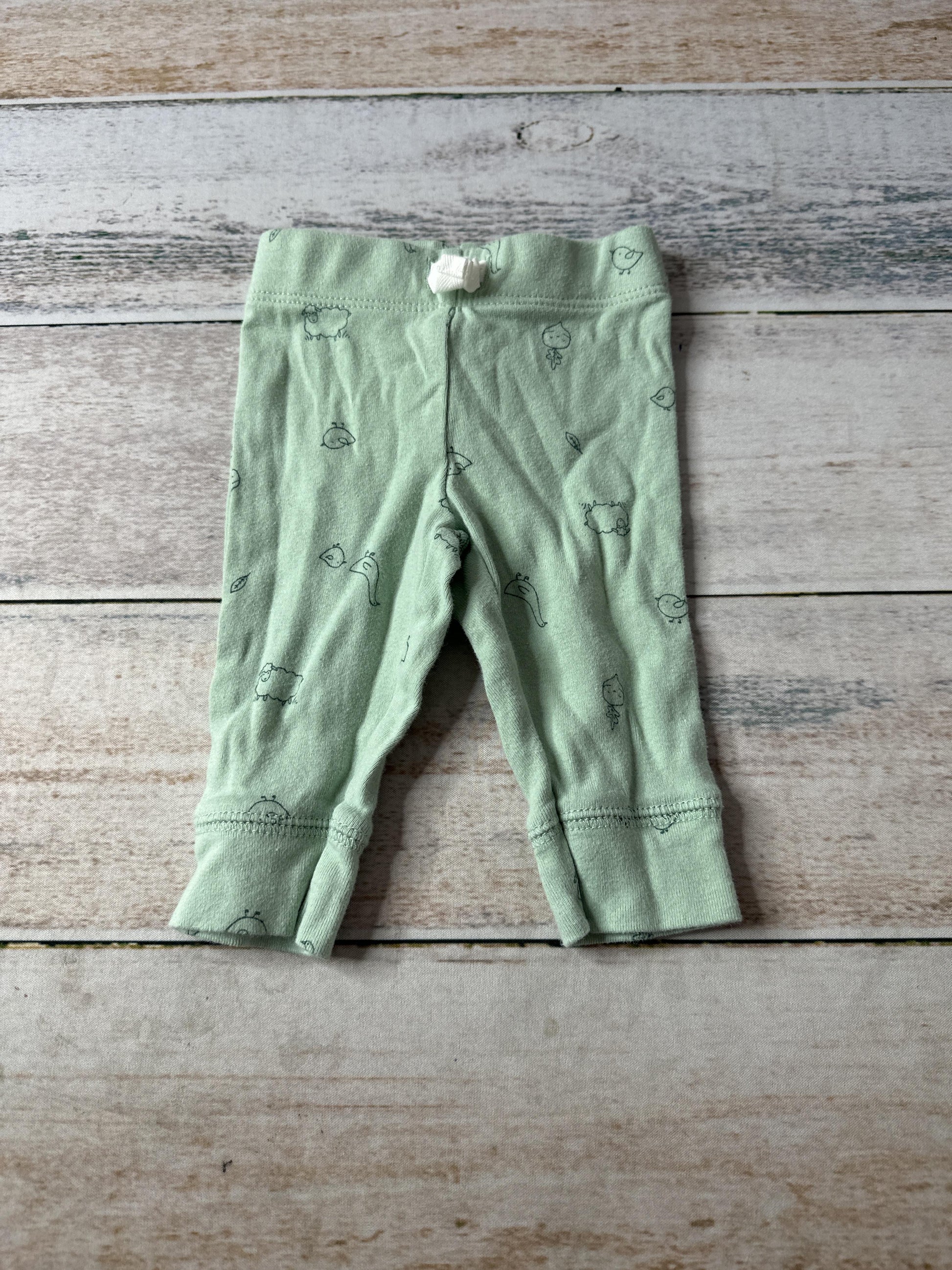 Carters Boys light green Pants Size: 0-3 months light green