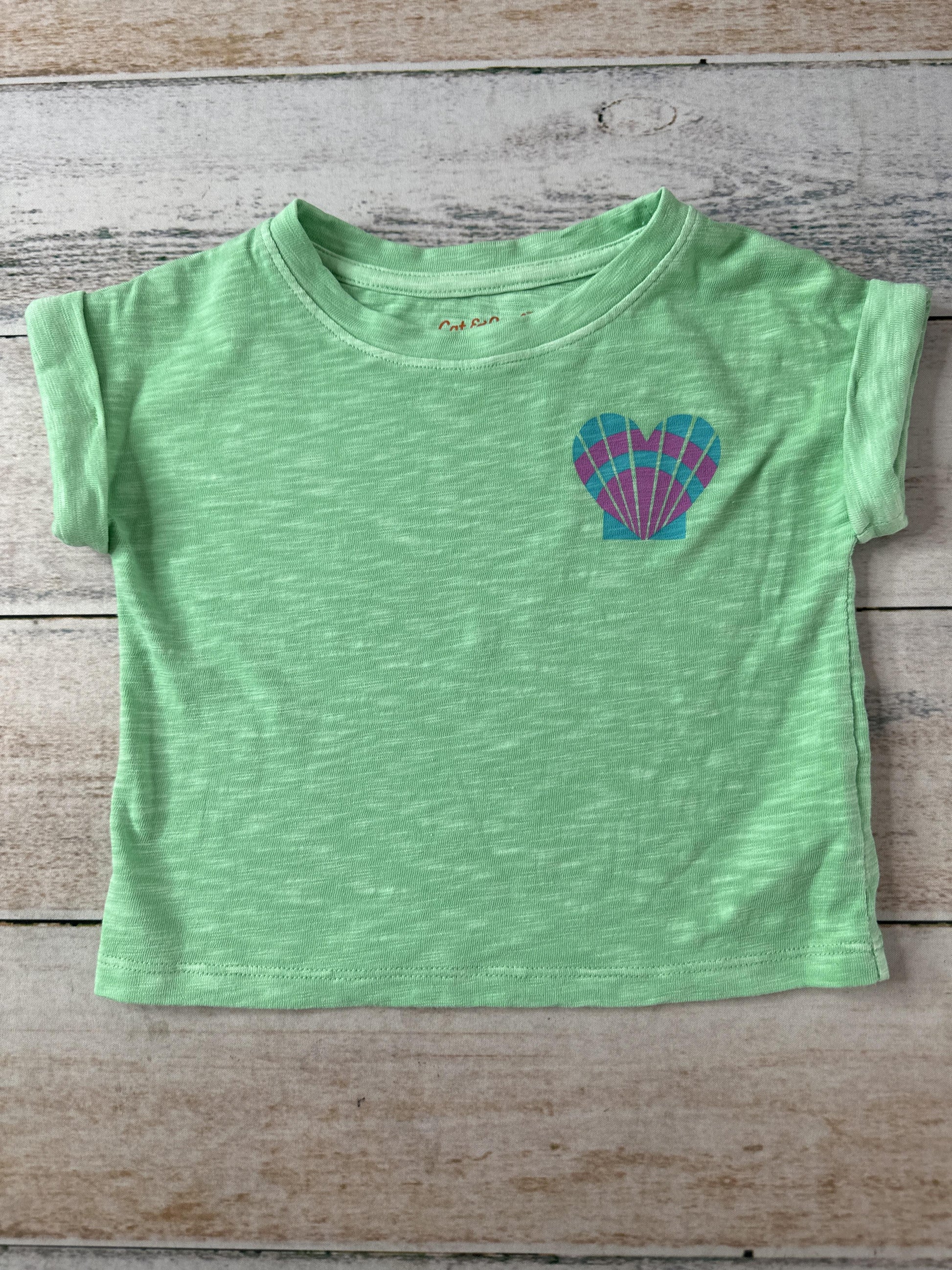 Cat & Jack Girls light green T-Shirt Size: 2T light green
