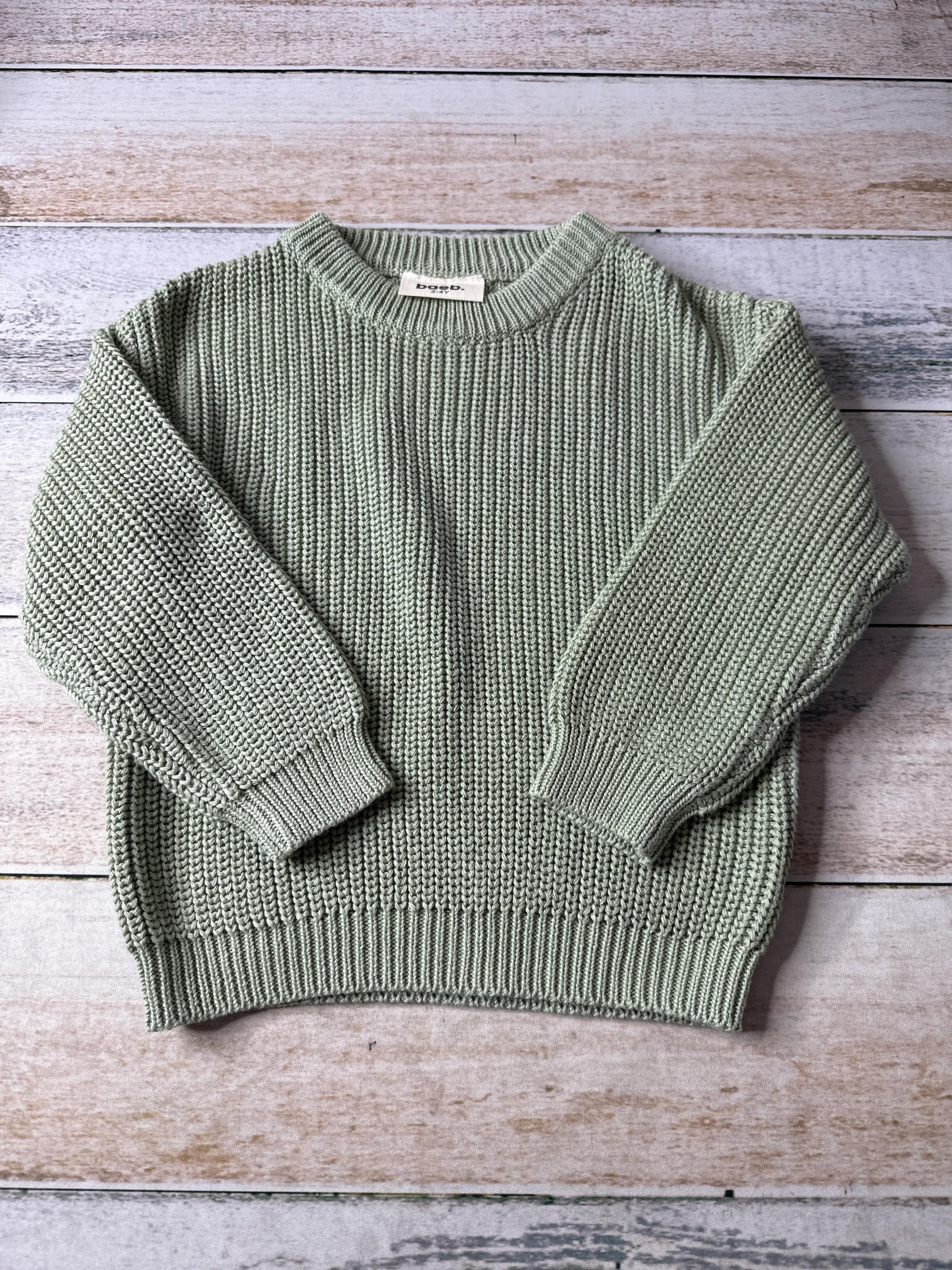 Baeb Basics Unisex light green Sweater Size: 2-4 Years light green
