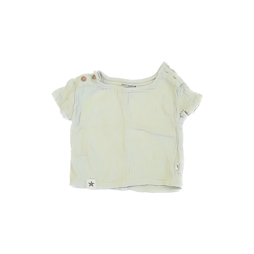Easy Peasy Girls Light Green Short Sleeve Shirt Size: 18 Months Light Green