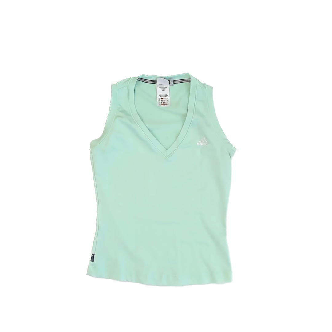 Adidas Girls Light Green Athletic Top Size: S Light Green