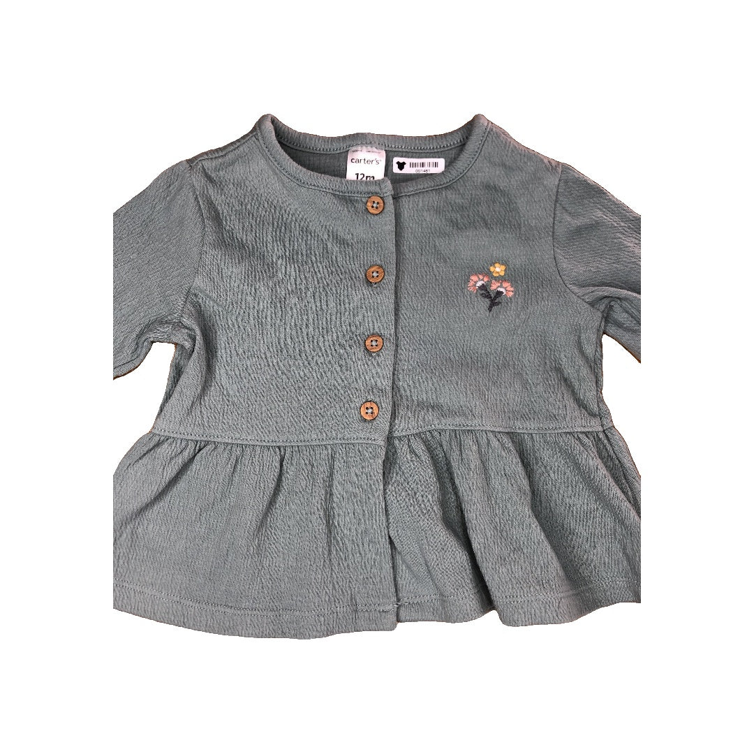 Carters Girls light green Long Sleeve T-Shirt Size: 12 months light green