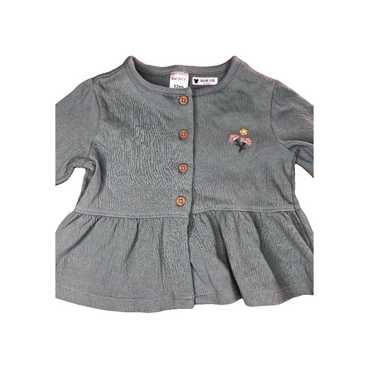 Carters Girls light green Long Sleeve T-Shirt Size: 12 months light green