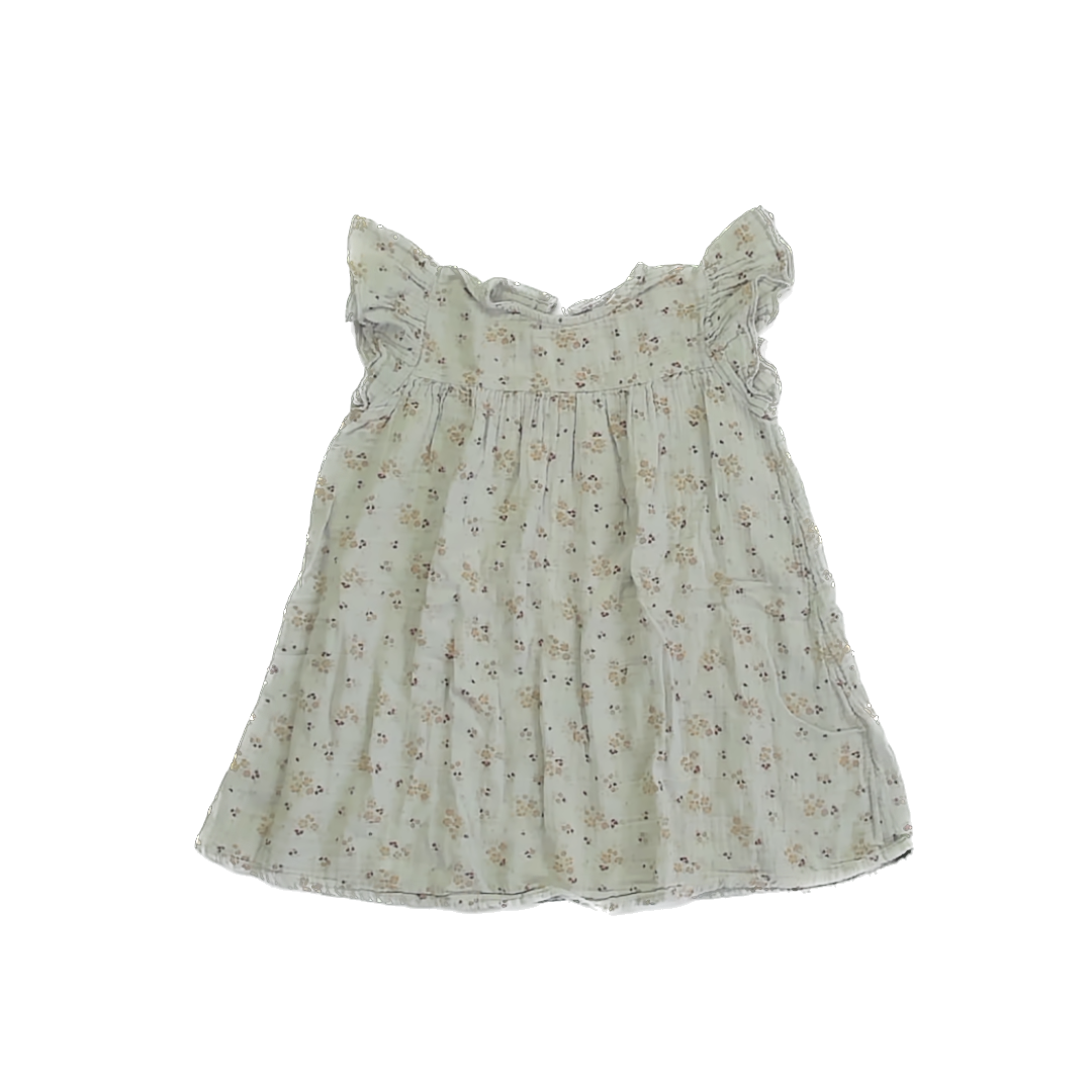 Vertbaudet Girls Light Green Dress Size: 4T Light Green