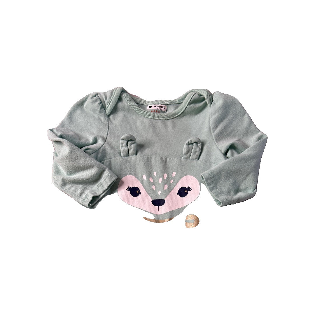 Cat & Jack Unisex light green Button Down Short Sleeve Size: 6-9 months light green