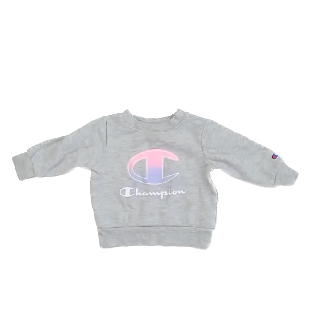 Champion Girls Light Grey Heather Sweatshirt Size: 12 Months Light Grey Heather