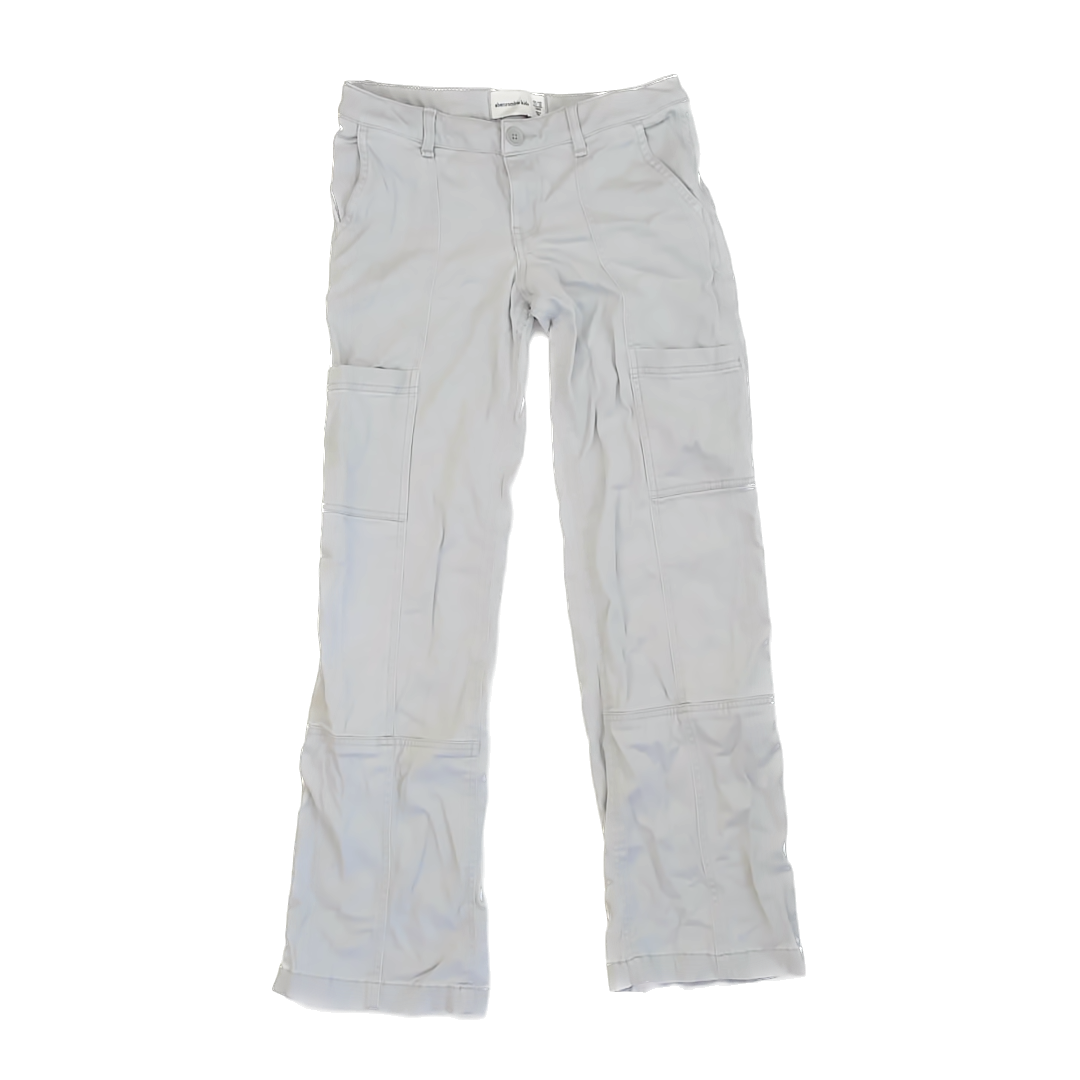 Abercrombie Kids Girls Light Grey Cargo Pants Size: 11/12 Long Light Grey