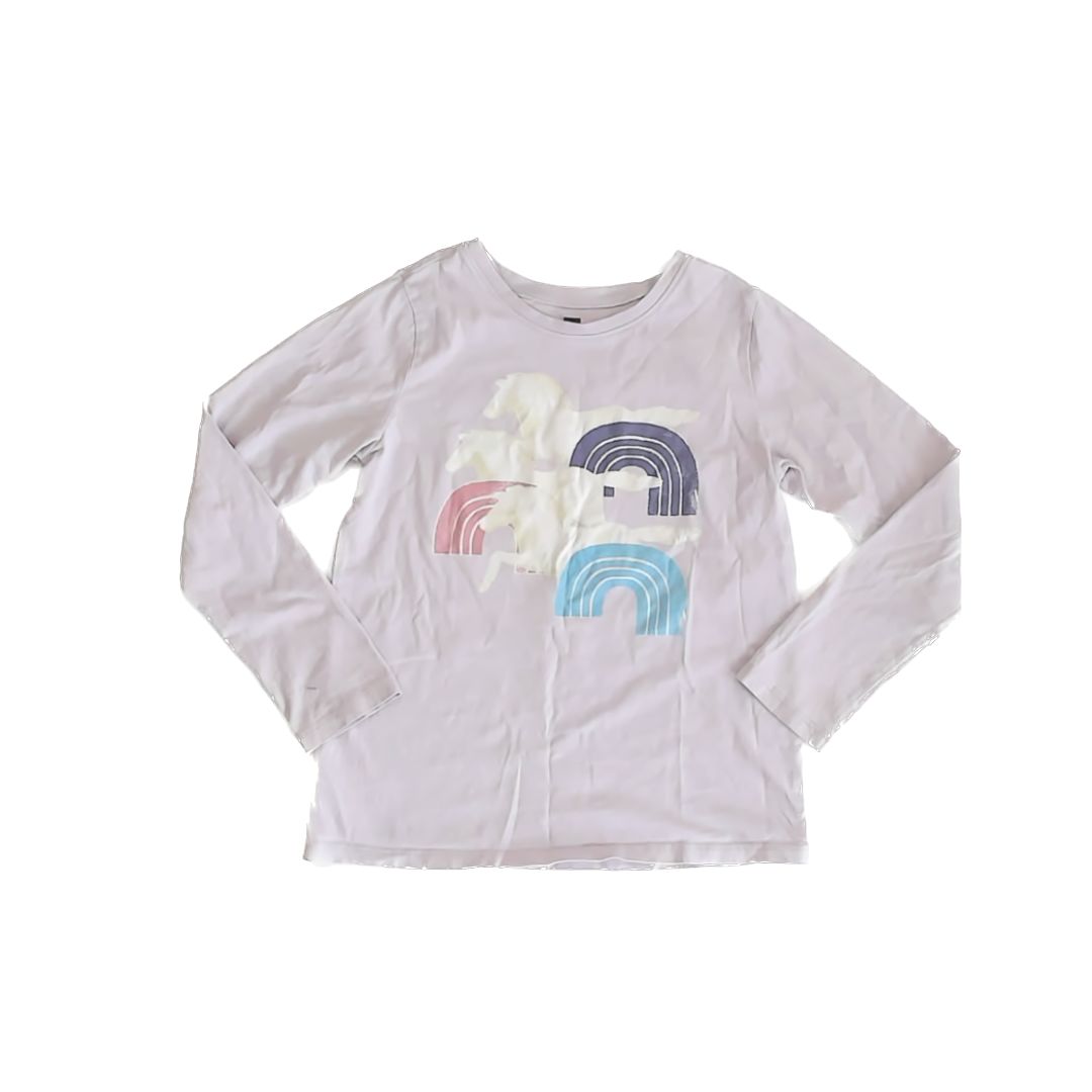 Tea Collection Girls Light Pink Long Sleeve T-Shirt Size: 7 Years Light Pink