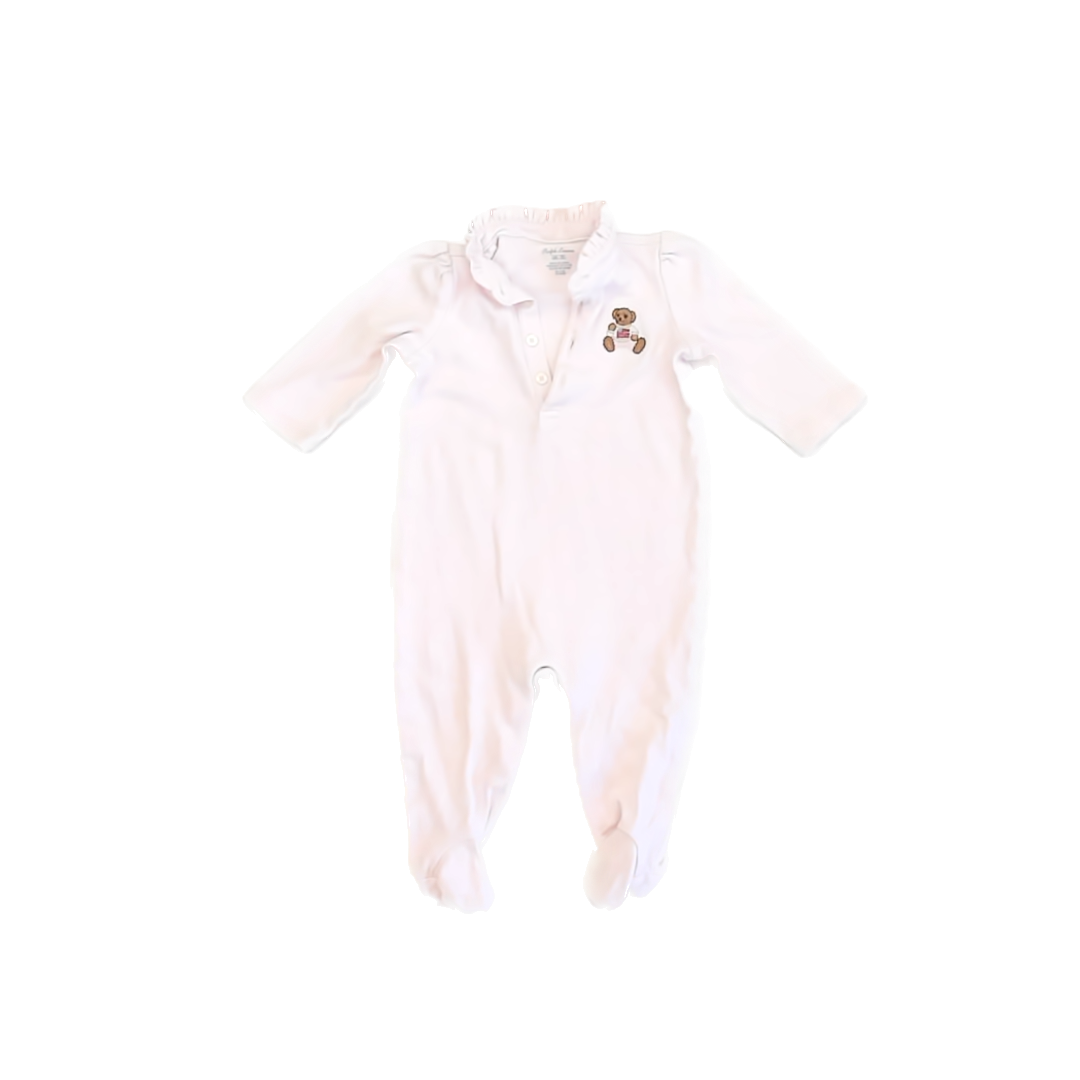 Ralph Lauren Girls Light Pink 1-piece footed Pajamas Size: 6 Months Light Pink