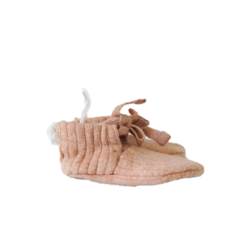 Kate Quinn Organics Unisex Light Rust Booties Size: Newborn