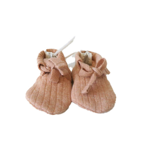 Kate Quinn Organics Unisex Light Rust Booties Size: Newborn