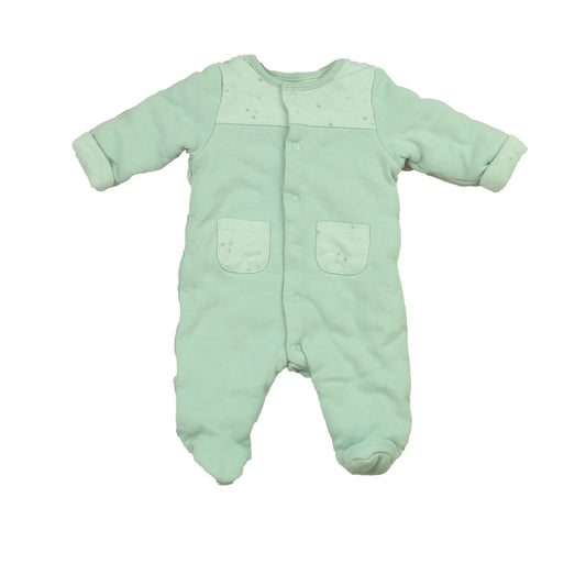 Absorba Unisex Light Teal 1-piece footed Pajamas Size: 0-3 Months Light Teal