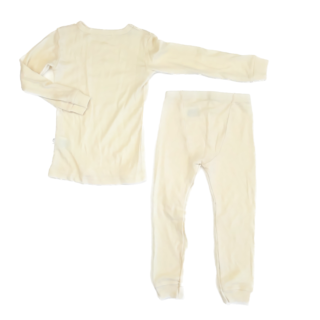 Simply Merino Girls Light Yellow baselayer 2-piece Pajamas Size: 4T Light Yellow baselayer