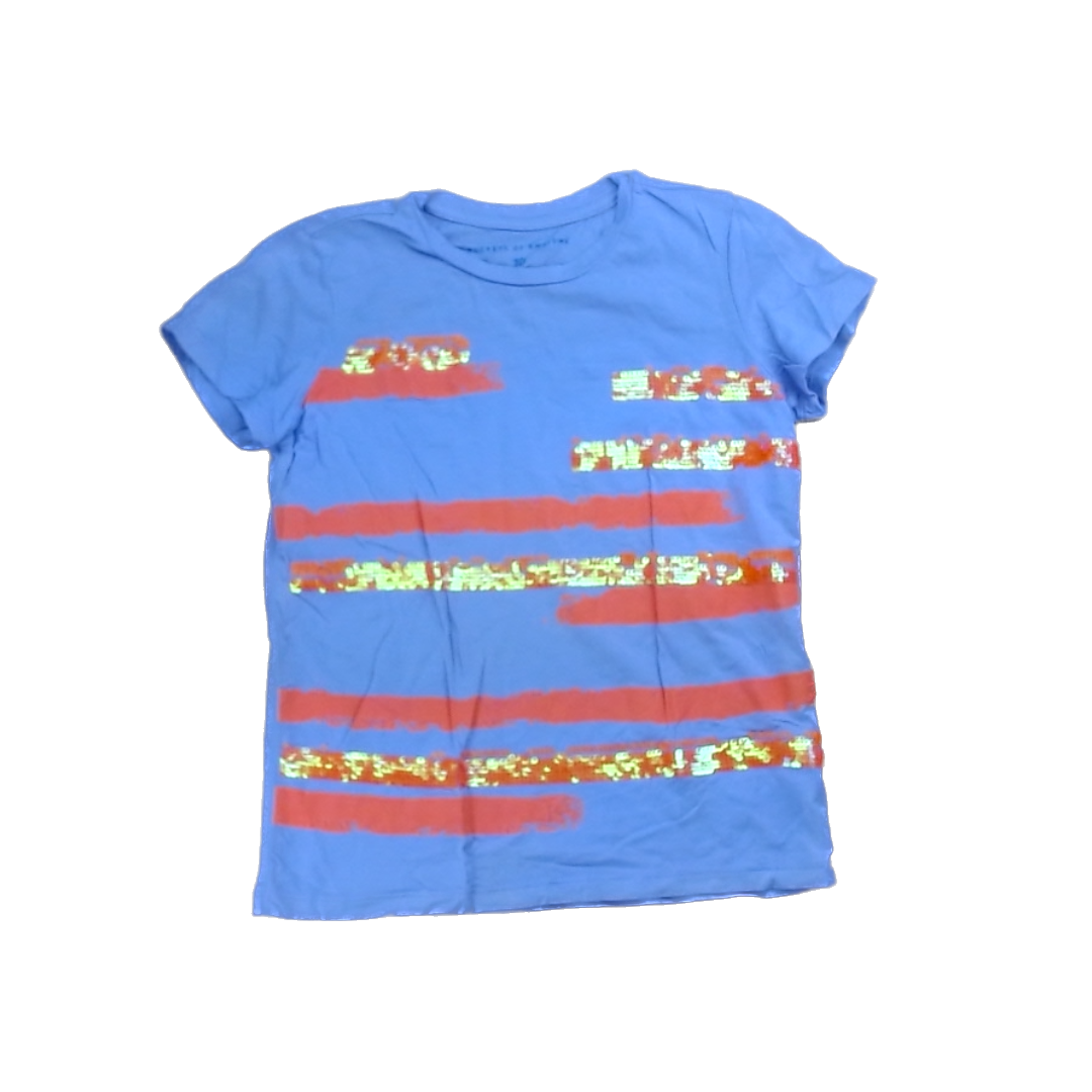 Rockets Of Awesome Girls Lilac | Orange Sequins Short Sleeve Shirt Size: 10 Years Lilac | Orange Sequins