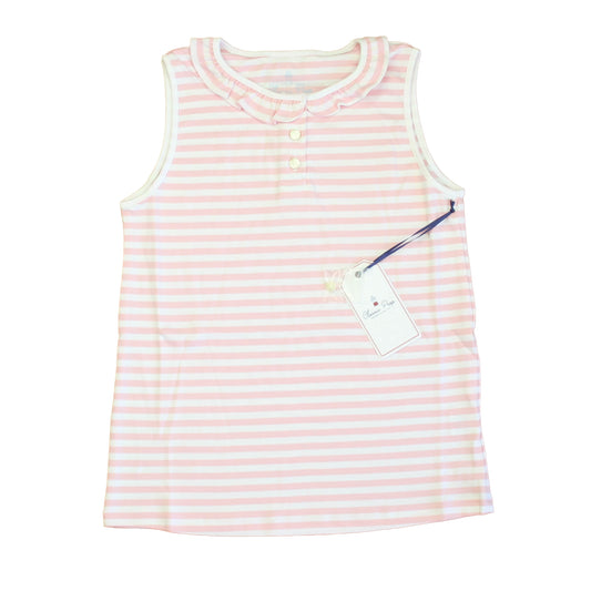 Classic Prep Girls Lilly's Pink | Bright White Polo Shirt Size: 6-14 Years Lilly's Pink | Bright White