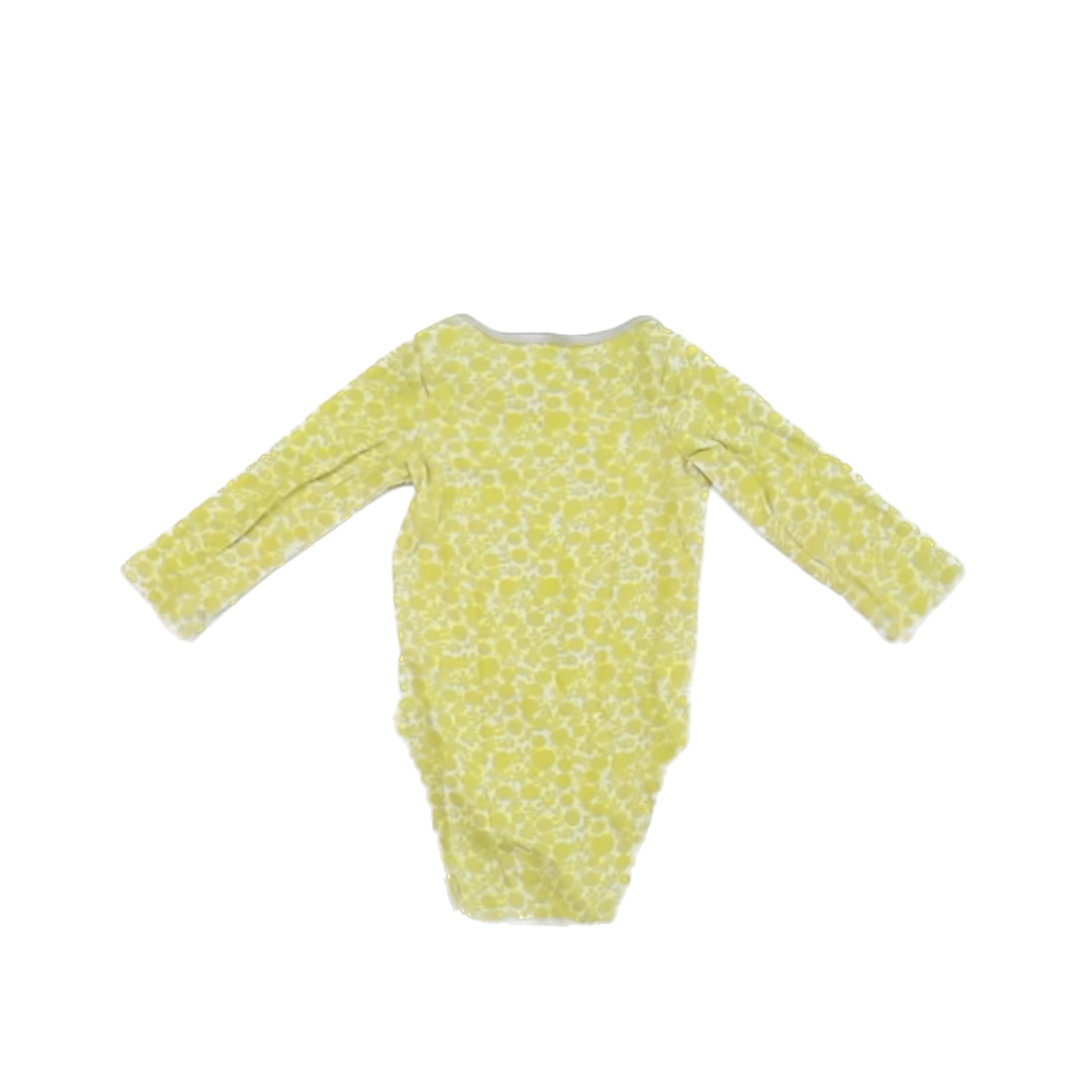 Baby Boden Girls Lime Green Floral Onesie Size: 6-12 Months Lime Green Floral