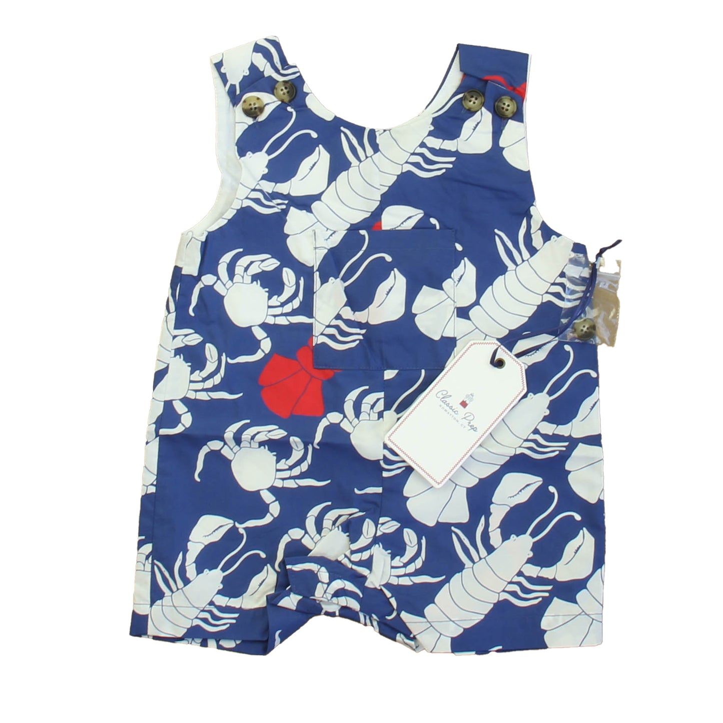 Classic Prep Boys Lobster Invasion Romper Size: 6-9 Months