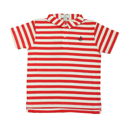 Classic Prep Boys Lollipop Red | White Polo Shirt Size: 6-14 Years