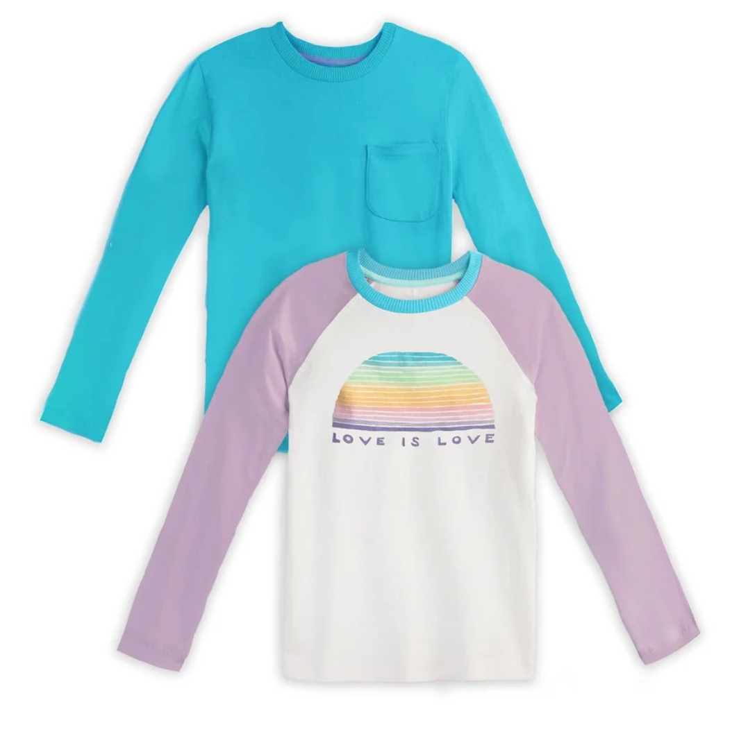 Mightly Girls Love is Love Lavender Long Sleeve T-Shirt Size: M (8) Love is Love Lavender